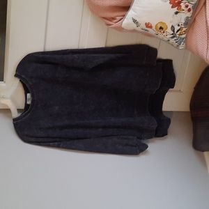 Washed black extra long sweatshirt
